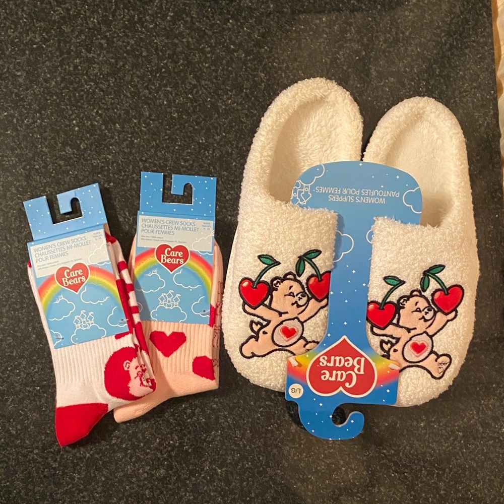 Care Bears Slippers and Socks Bundle Size Large
